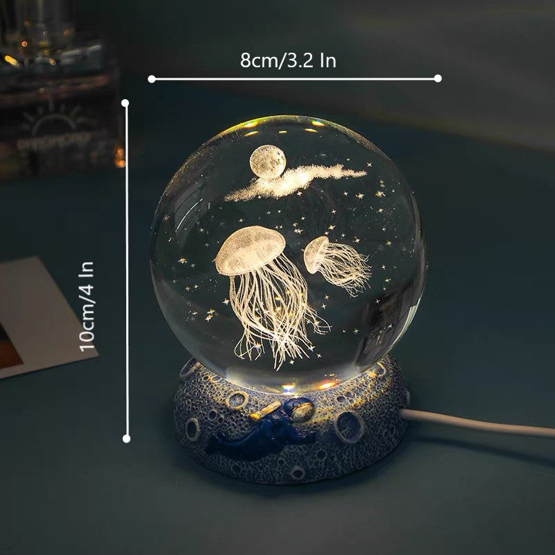 3D Jerryfish Crystal Night Lights, Glass Ball Light Christmas Gifts-4