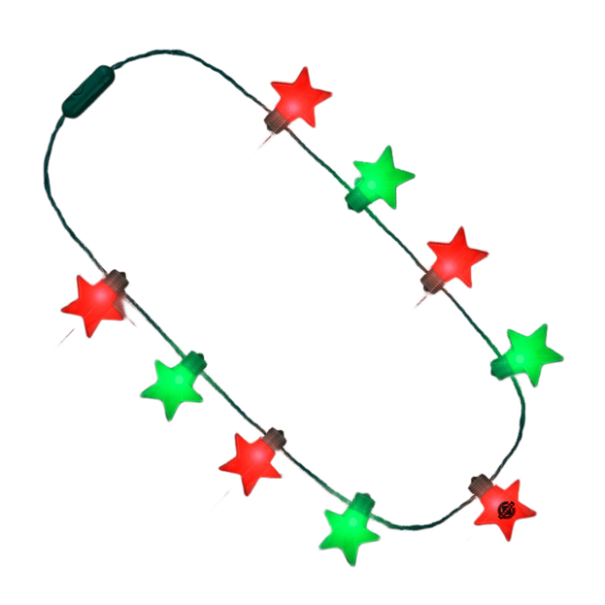 Christmas Stars Red Green LED String Lights Necklace-2