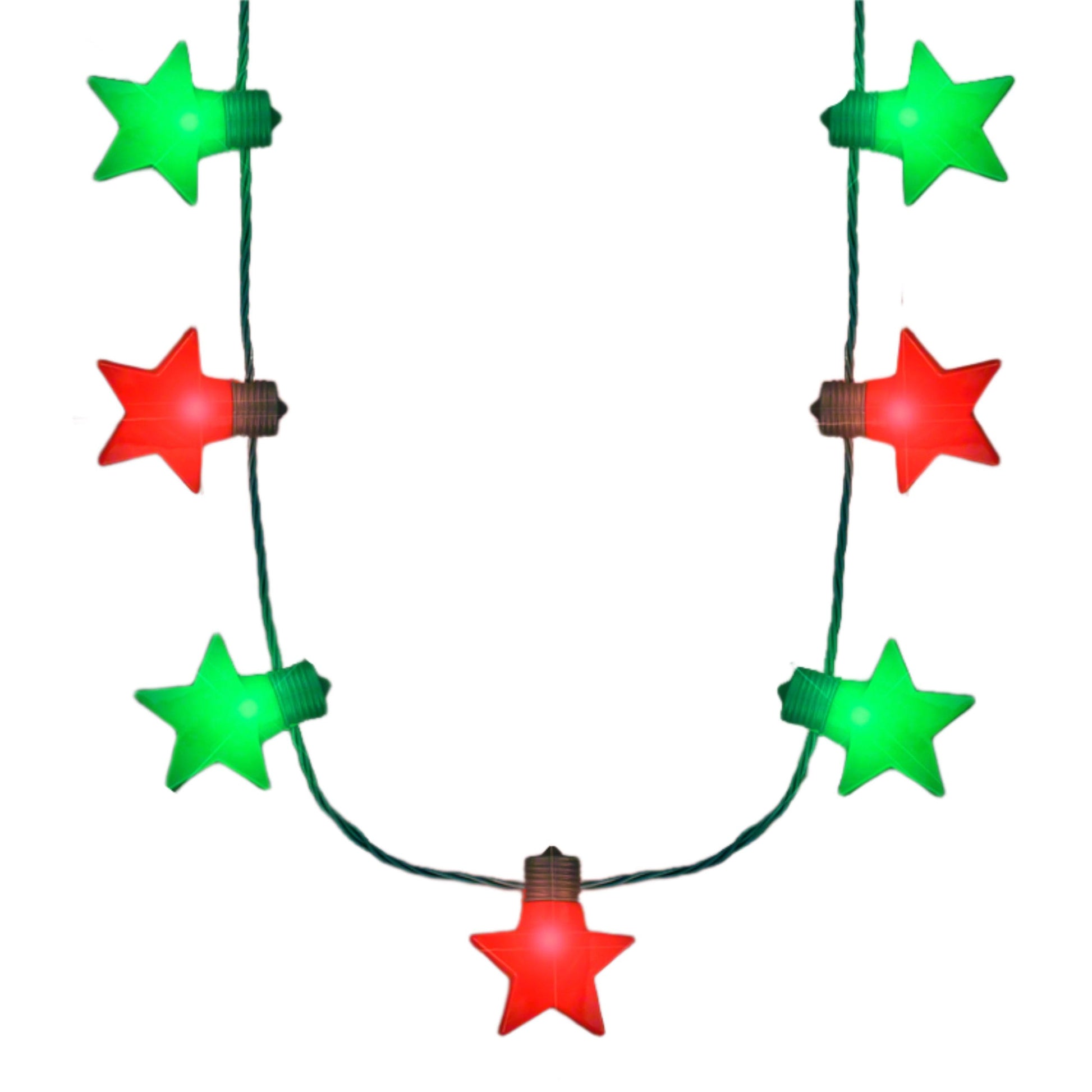 Christmas Stars Red Green LED String Lights Necklace-1