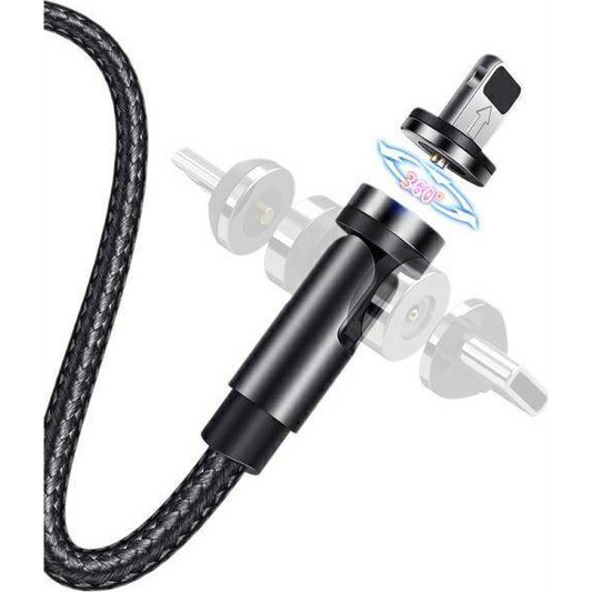 Usams U59 adatkábel (USB - lightning, 2.1A, gyorstöltő, 100cm, mágneses csatlakozó) FEKETE Apple iPhone 14 Pro / iPhone 14 Plus / iPhone 14 (SJ472USB01) (109577)